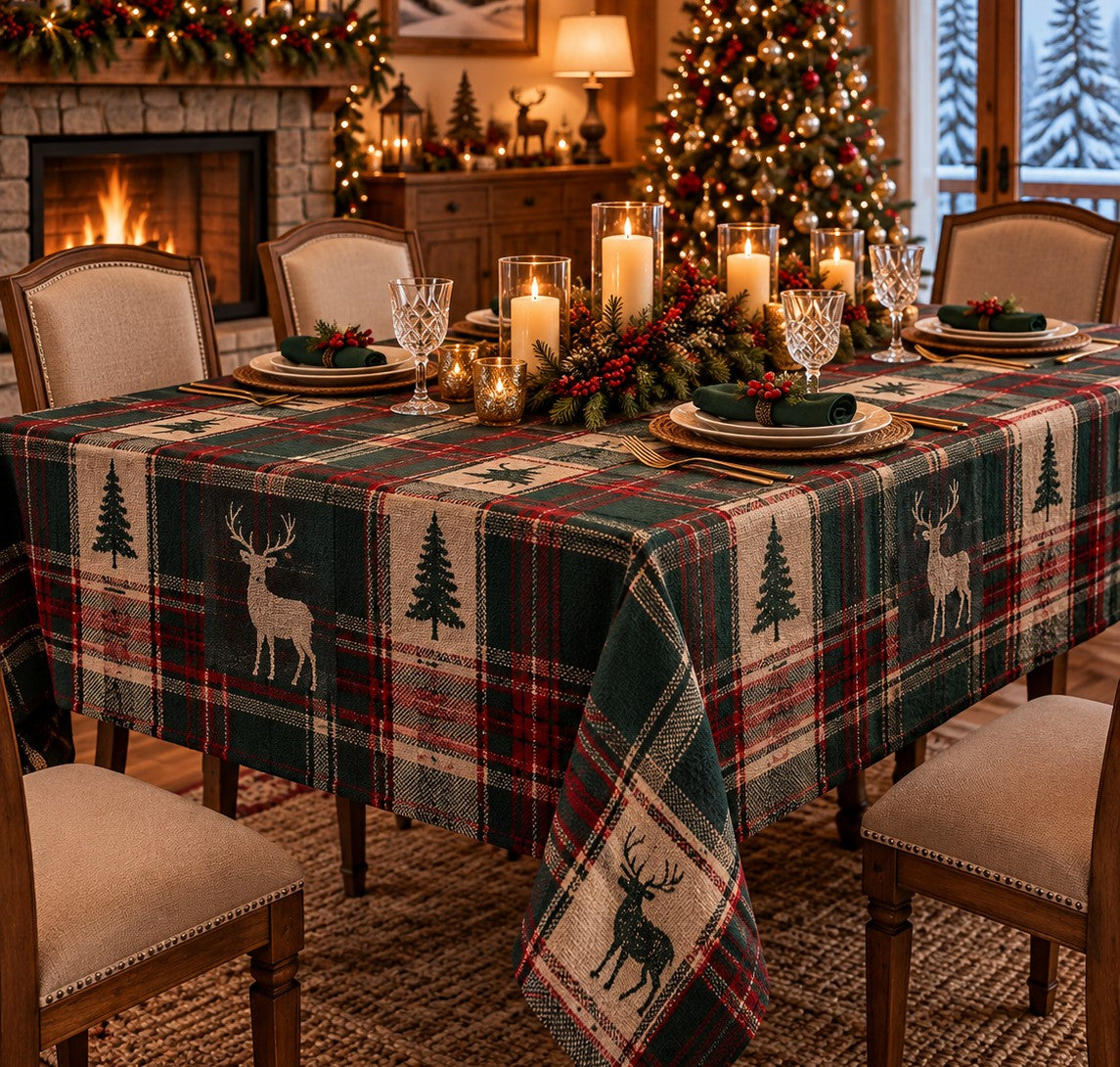 URAZZA Highland Tartan yılbaşı masa örtüsü